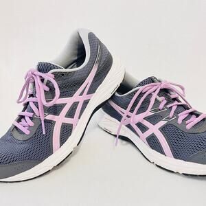 ASICS Running Shoes Womens 9.5 GEL-Contend 6 Gray Trainers Low Top Gym Sneakers
